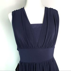NWT WHBM White House Black Market Chiffon Convertible Dress Navy Fit Flare Sz 12